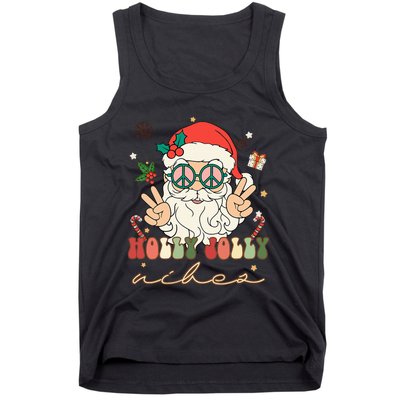 Festive Holly Santa Winter Holiday Sweater Tank Top