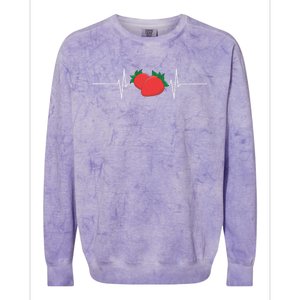 Fruit Heartbeat Strawberry Gift Colorblast Crewneck Sweatshirt