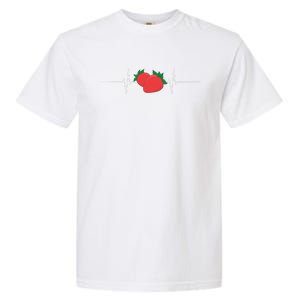 Fruit Heartbeat Strawberry Gift Garment-Dyed Heavyweight T-Shirt