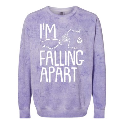 Funny Halloween Skeleton I'm Falling Apart Colorblast Crewneck Sweatshirt