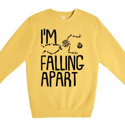 Funny Halloween Skeleton I'm Falling Apart Premium Crewneck Sweatshirt