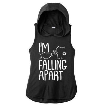 Funny Halloween Skeleton I'm Falling Apart Ladies PosiCharge Tri-Blend Wicking Draft Hoodie Tank