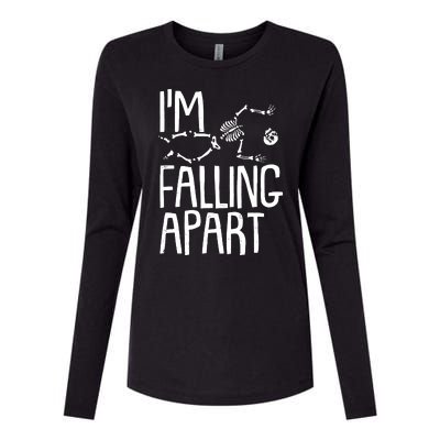 Funny Halloween Skeleton I'm Falling Apart Womens Cotton Relaxed Long Sleeve T-Shirt