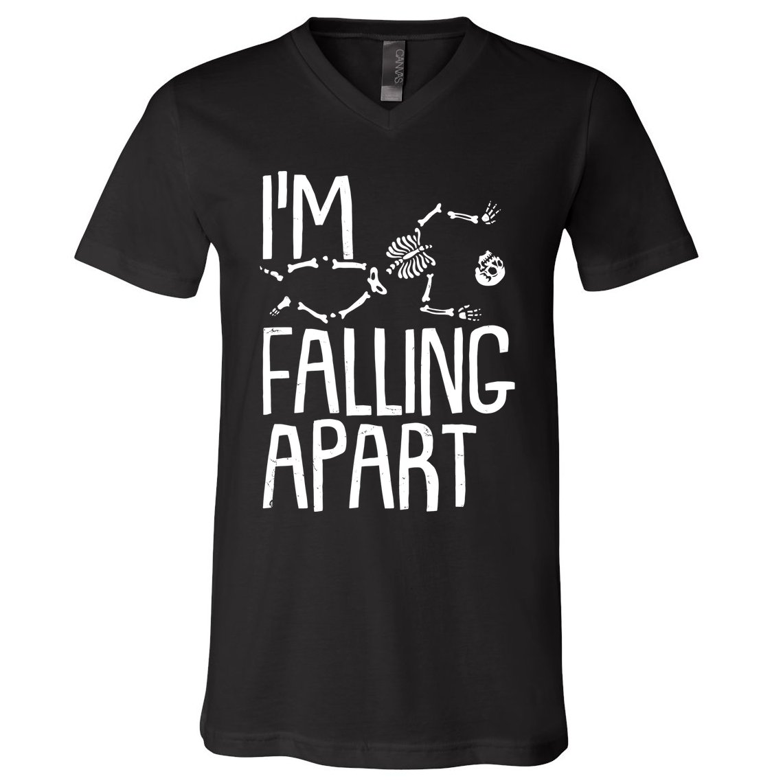 Funny Halloween Skeleton I'm Falling Apart V-Neck T-Shirt