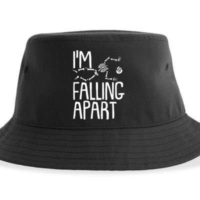 Funny Halloween Skeleton I'm Falling Apart Sustainable Bucket Hat