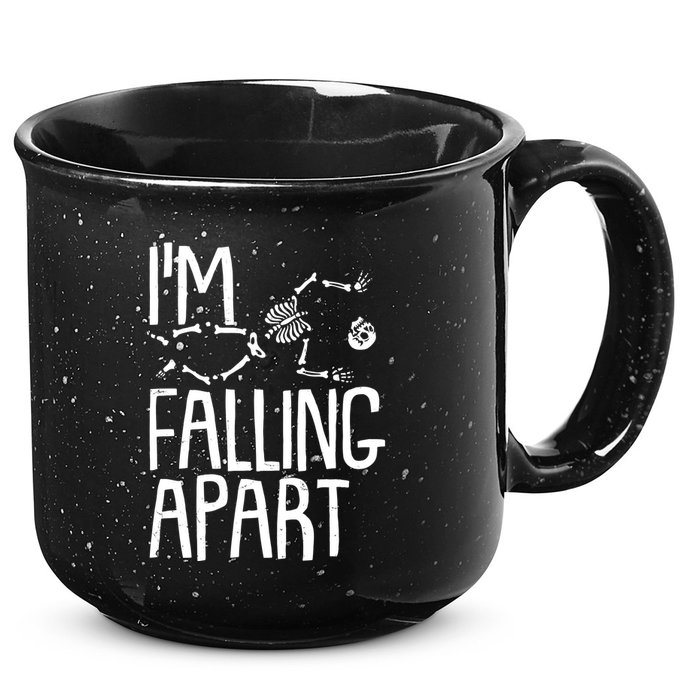 Funny Halloween Skeleton I'm Falling Apart 15oz Campfire Ceramic Mug