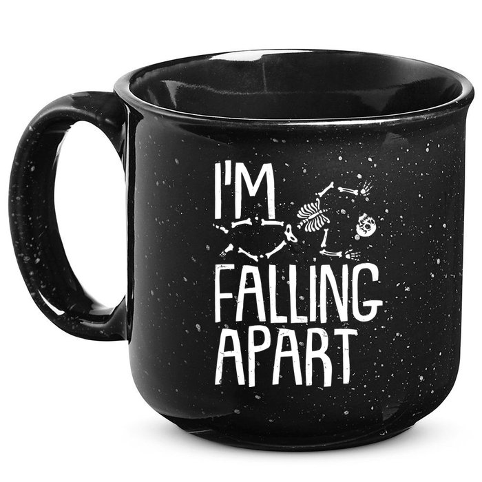 Funny Halloween Skeleton I'm Falling Apart 15oz Campfire Ceramic Mug