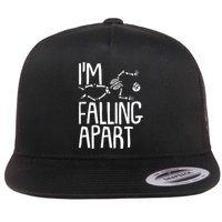 Funny Halloween Skeleton I'm Falling Apart Flat Bill Trucker Hat