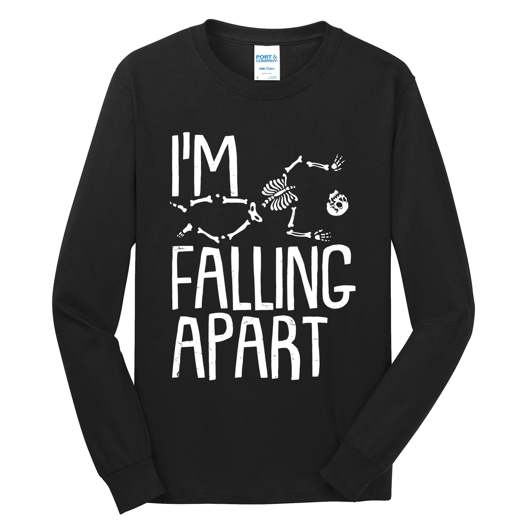 Funny Halloween Skeleton I'm Falling Apart Tall Long Sleeve T-Shirt