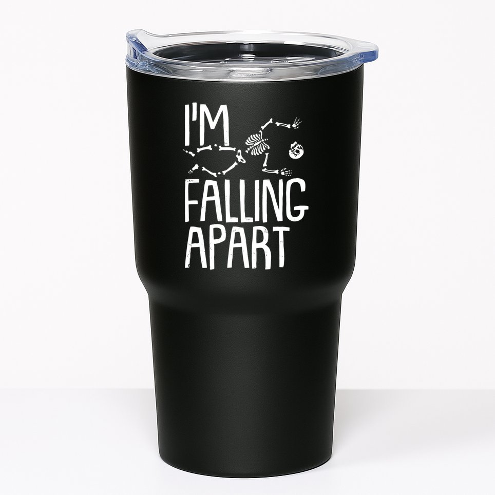 Funny Halloween Skeleton I'm Falling Apart Tumbler