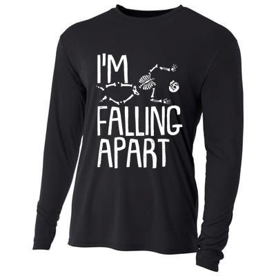Funny Halloween Skeleton I'm Falling Apart Cooling Performance Long Sleeve Crew