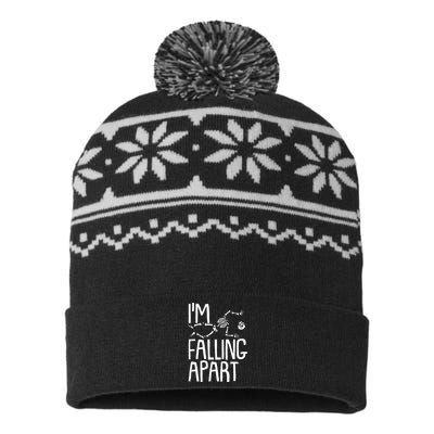 Funny Halloween Skeleton I'm Falling Apart USA-Made Snowflake Beanie