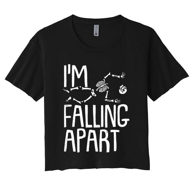 Funny Halloween Skeleton I'm Falling Apart Crop Top