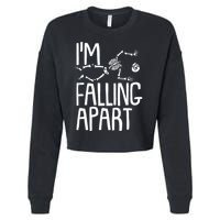 Funny Halloween Skeleton I'm Falling Apart Cropped Pullover Crew