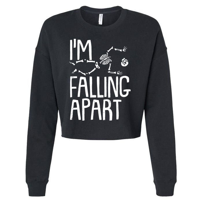 Funny Halloween Skeleton I'm Falling Apart Cropped Pullover Crew
