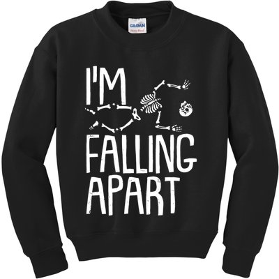 Funny Halloween Skeleton I'm Falling Apart Kids Sweatshirt