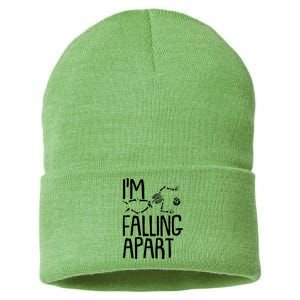 Funny Halloween Skeleton I'm Falling Apart Sustainable Knit Beanie