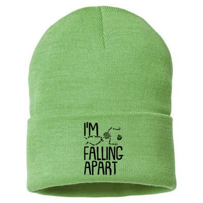 Funny Halloween Skeleton I'm Falling Apart Sustainable Knit Beanie