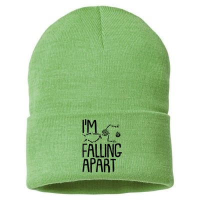 Funny Halloween Skeleton I'm Falling Apart Sustainable Knit Beanie