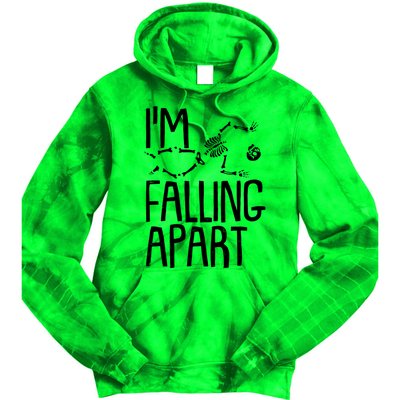 Funny Halloween Skeleton I'm Falling Apart Tie Dye Hoodie