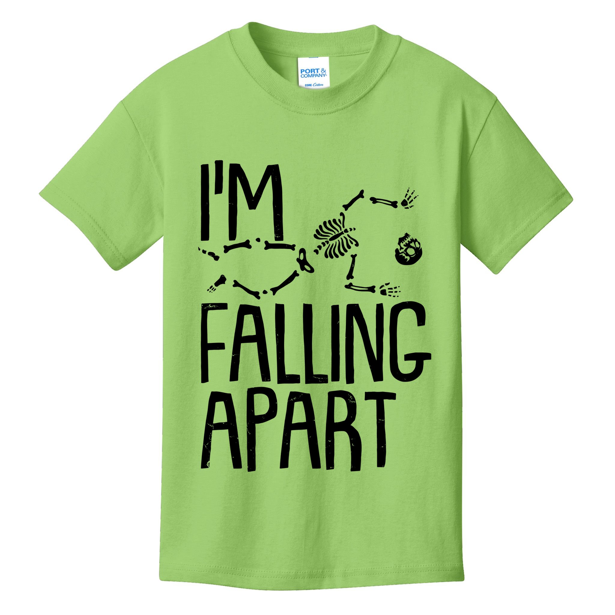Funny Halloween Skeleton I'm Falling Apart Kids T-Shirt