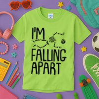 Funny Halloween Skeleton I'm Falling Apart Kids T-Shirt
