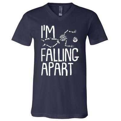 Funny Halloween Skeleton I'm Falling Apart V-Neck T-Shirt