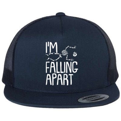 Funny Halloween Skeleton I'm Falling Apart Flat Bill Trucker Hat