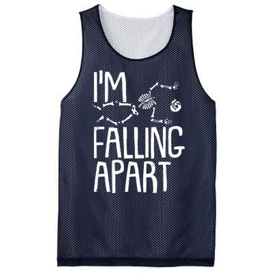 Funny Halloween Skeleton I'm Falling Apart Mesh Reversible Basketball Jersey Tank