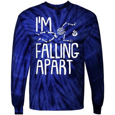 Funny Halloween Skeleton I'm Falling Apart Tie-Dye Long Sleeve Shirt