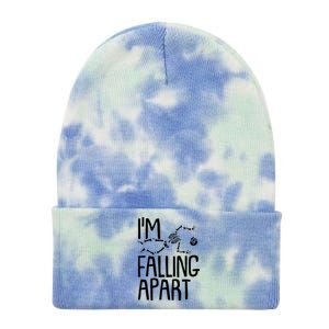 Funny Halloween Skeleton I'm Falling Apart Tie Dye 12in Knit Beanie