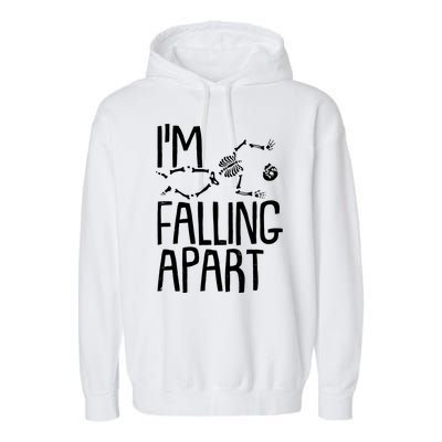 Funny Halloween Skeleton I'm Falling Apart Garment-Dyed Fleece Hoodie