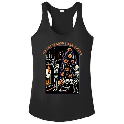 Funny Halloween Spooky Skeletons Tis The Season To Be Creepy Meaningful Gift Ladies PosiCharge Competitor Racerback Tank