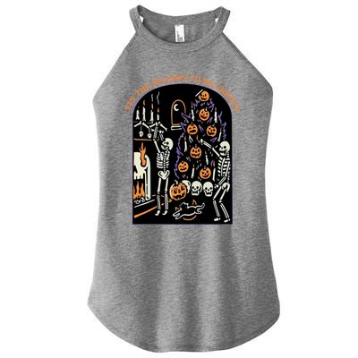 Funny Halloween Spooky Skeletons Tis The Season To Be Creepy Meaningful Gift Women's Perfect Tri Rocker Tank