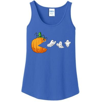 Funny Halloween Scary Pumpkin Ghosts Creepy Halloween Gamer Ladies Essential Tank