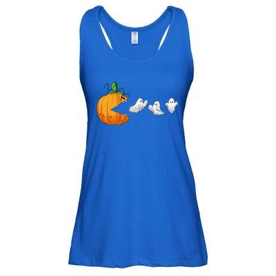 Funny Halloween Scary Pumpkin Ghosts Creepy Halloween Gamer Ladies Essential Flowy Tank