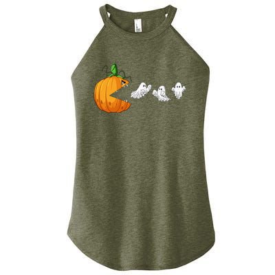 Funny Halloween Scary Pumpkin Ghosts Creepy Halloween Gamer Women’s Perfect Tri Rocker Tank