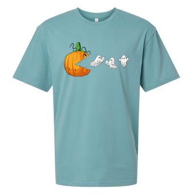 Funny Halloween Scary Pumpkin Ghosts Creepy Halloween Gamer Sueded Cloud Jersey T-Shirt