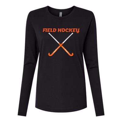 Field Hockey Stick Gift Womens Cotton Relaxed Long Sleeve T-Shirt