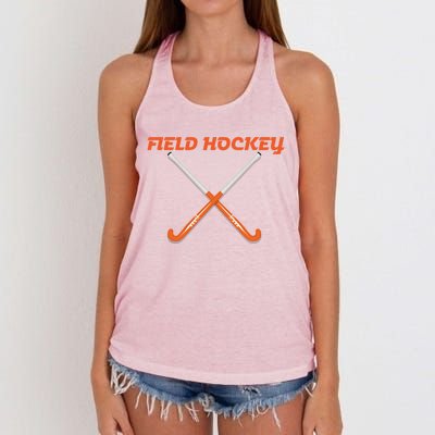 Field Hockey Stick Gift Women's Knotted Racerback Tank