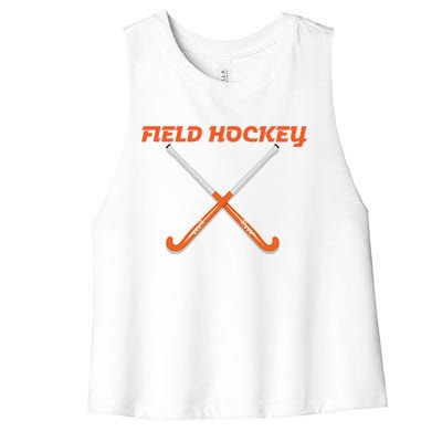 Field Hockey Stick Gift Women's Racerback Cropped Tank