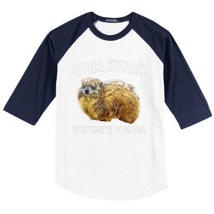 Funny Hyrax Still Hyrax Just With Pomade Oddly Specific Baseball Sleeve Shirt