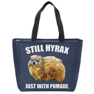 Funny Hyrax Still Hyrax Just With Pomade Oddly Specific Zip Tote Bag