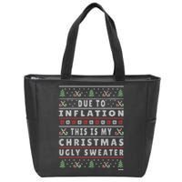 Festive Holiday Sweater with Hilarious Xmas Saying Zip Tote Bag