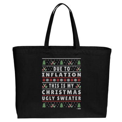 Festive Holiday Sweater with Hilarious Xmas Saying Cotton Canvas Jumbo Tote