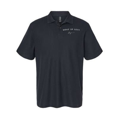 Funny Humorous Saying Woke Up Sexy Again Softstyle Adult Sport Polo