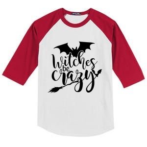 Funny Halloween Saying Witches Be Crazy Lazy Costume Funny Gift Cool Gift Kids Colorblock Raglan Jersey