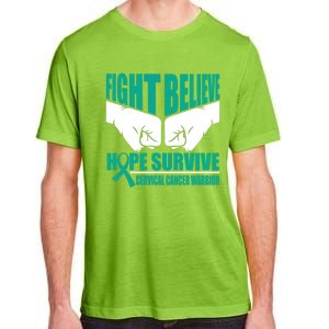 Fight Hope Survive Cervical Cancer Warrior Gift Adult ChromaSoft Performance T-Shirt