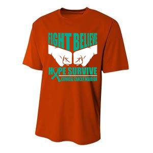 Fight Hope Survive Cervical Cancer Warrior Gift Performance Sprint T-Shirt