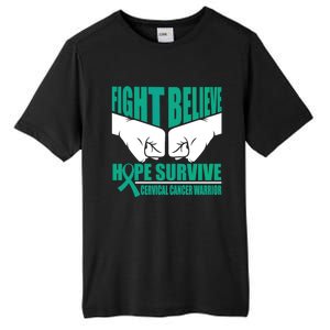 Fight Hope Survive Cervical Cancer Warrior Gift Tall Fusion ChromaSoft Performance T-Shirt